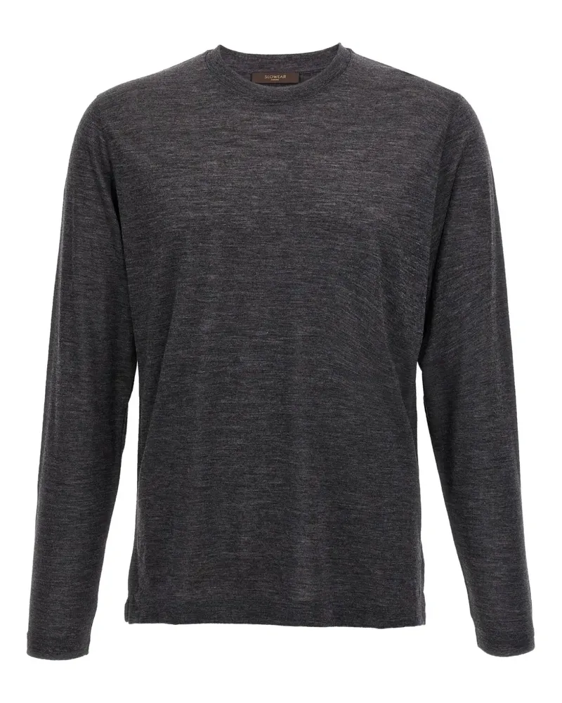 Zanone Langarmshirt mit Rundhalsausschnitt - Grau Grau