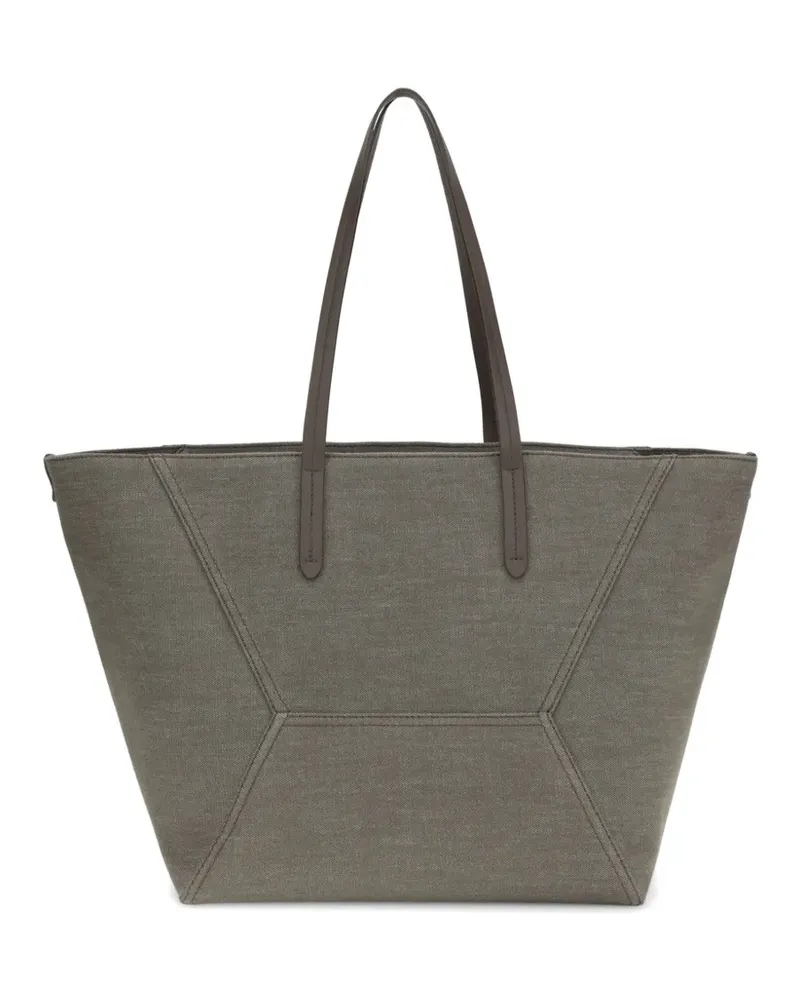 Brunello Cucinelli open-top panelled tote bag - Grau Grau