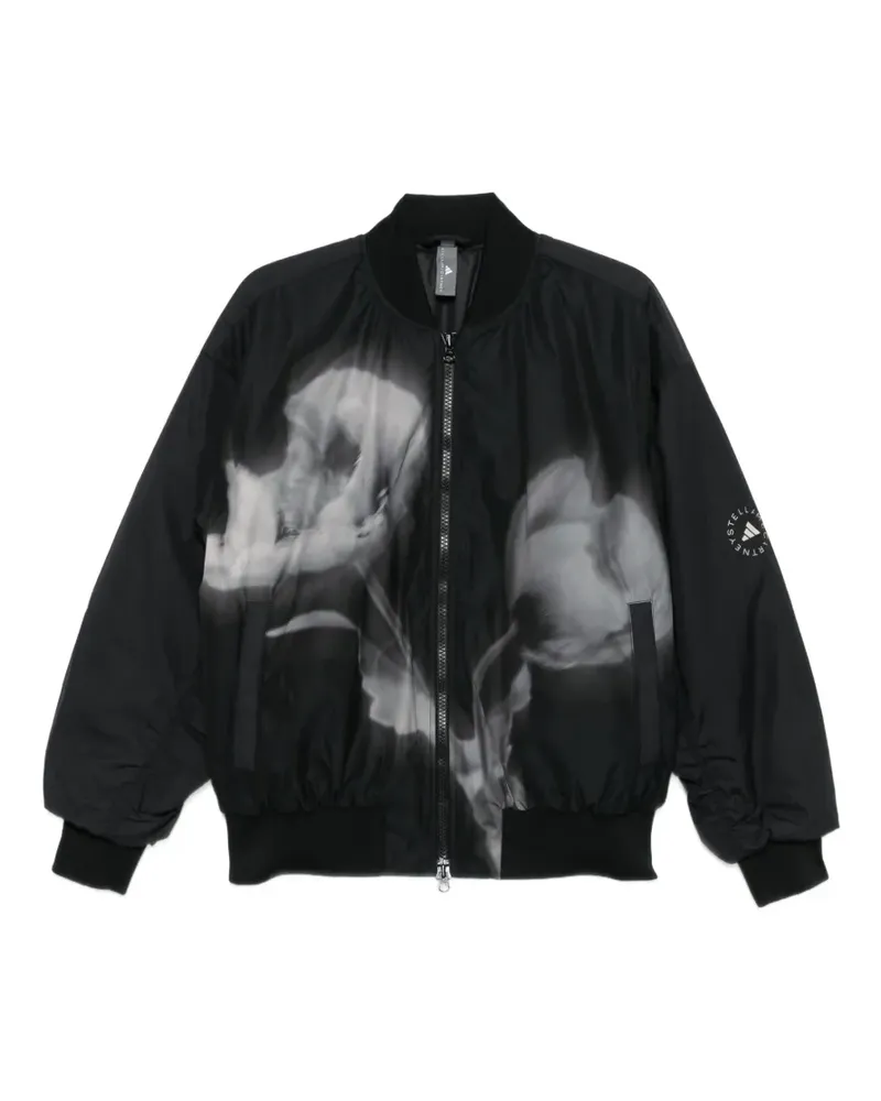 adidas x adidas x Stella McCartney floral print bomber jacket - Schwarz Schwarz