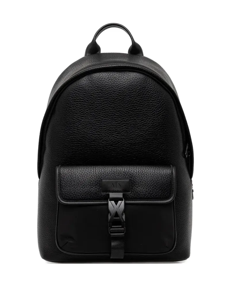 Armani Exchange textured buckle backpack - Schwarz Schwarz