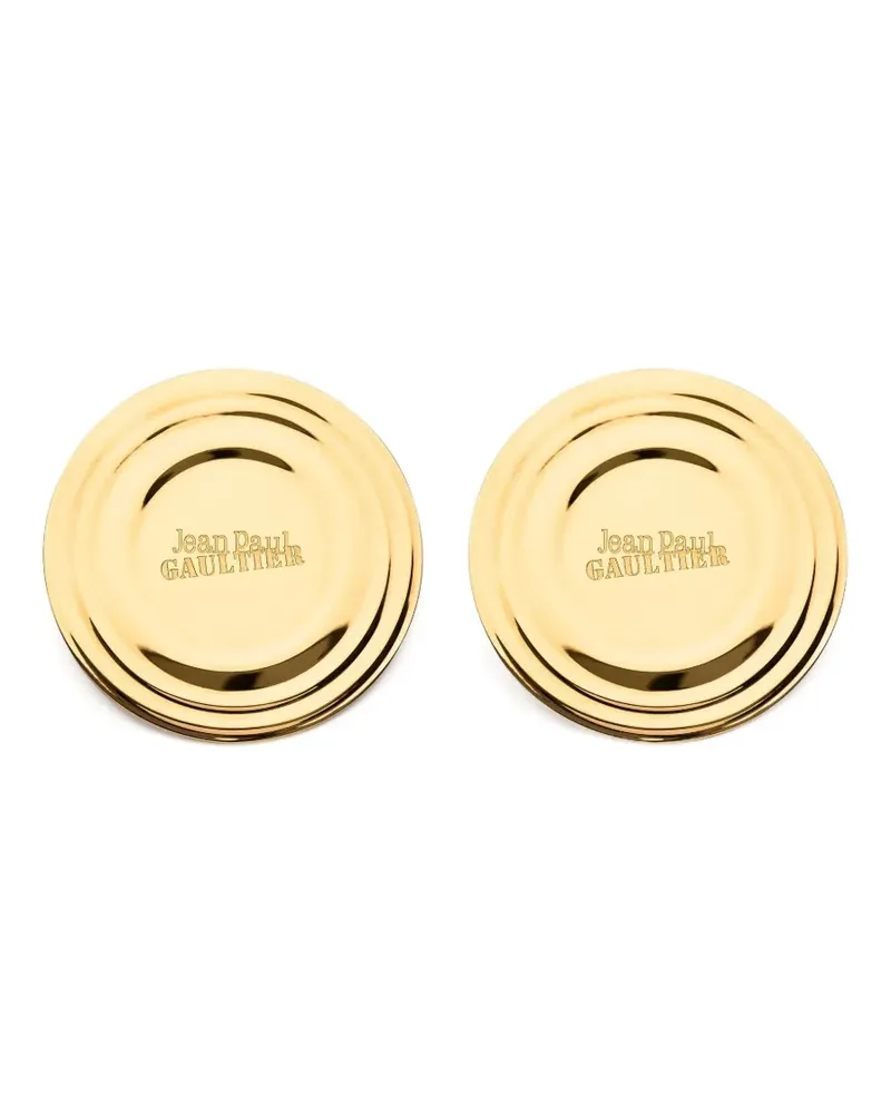 Jean Paul Gaultier Gravierte Ohrringe mit Logo - Gold Gold