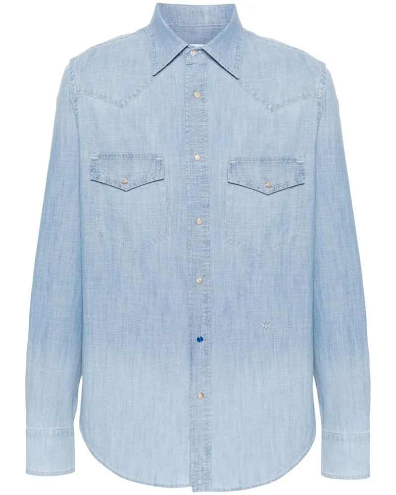Jacob Cohën Jeanshemd mit Logo-Stickerei - Blau Blau