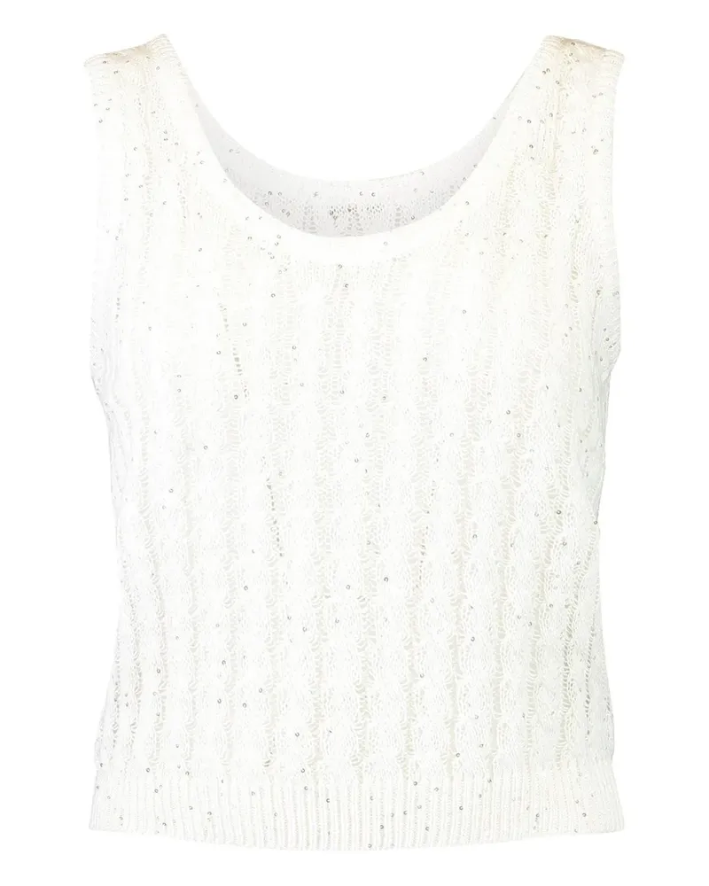 Brunello Cucinelli Trägershirt mit U-Ausschnitt - Weiß Weiß