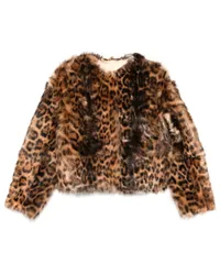 Yves Salomon Jacke mit Leopardenmuster Braun