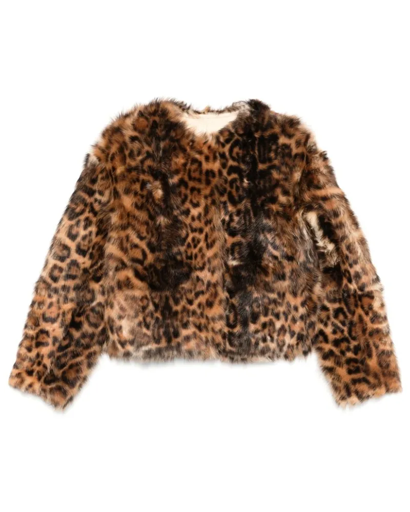 Yves Salomon Jacke mit Leopardenmuster - Braun Braun