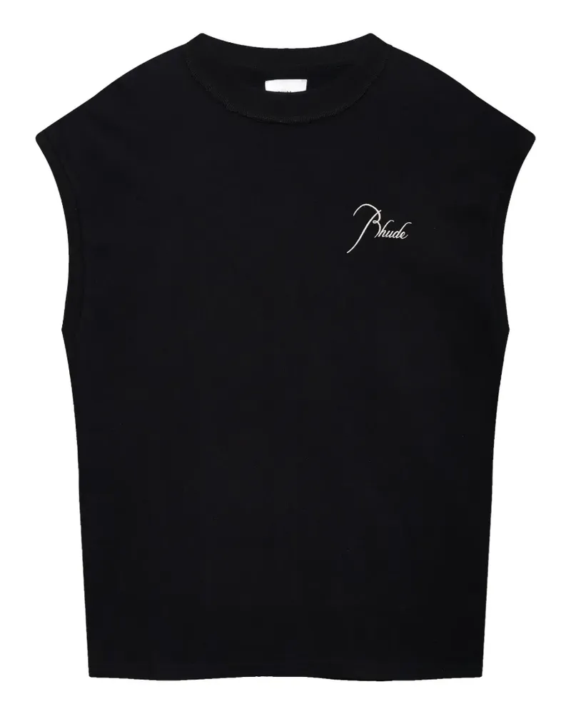 RHUDE Classique Oberteil mit Cut-Off - Schwarz Schwarz