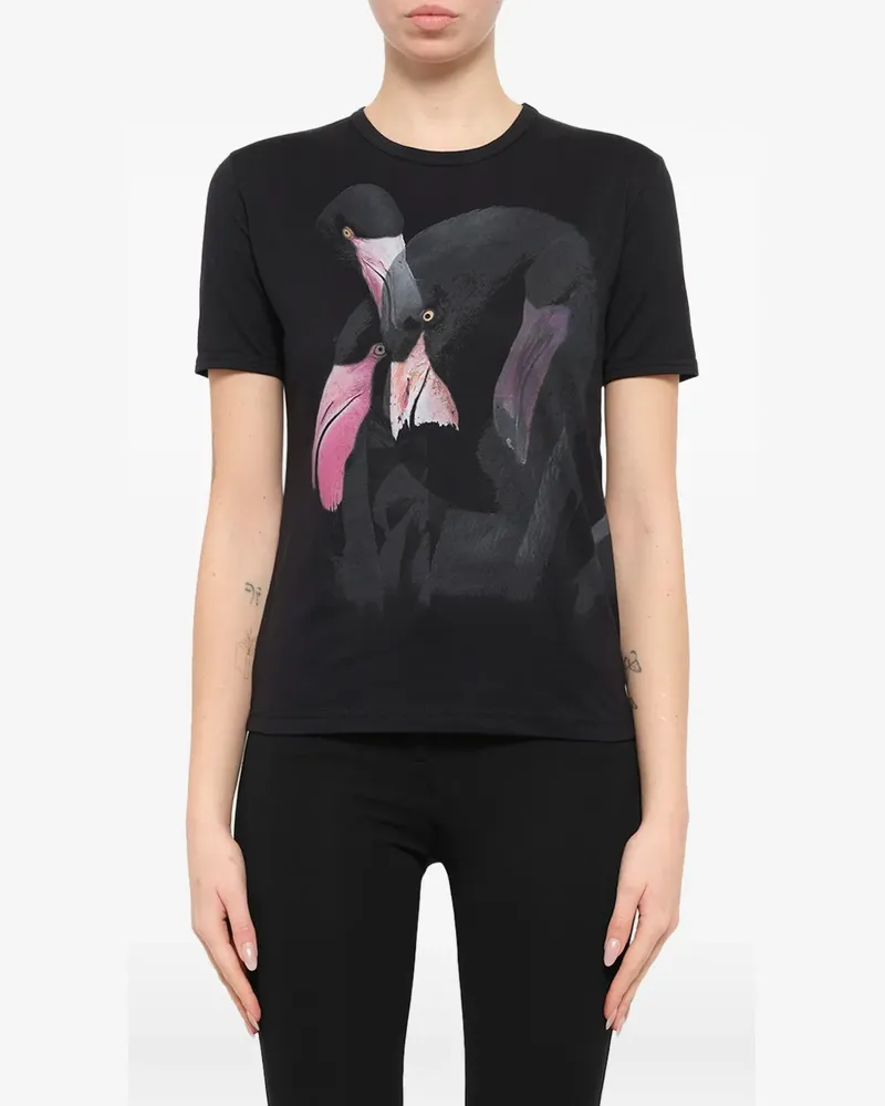 Givenchy T-Shirt mit Flamingo-Print - Schwarz Schwarz
