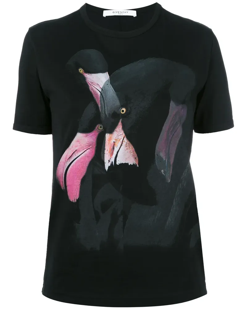 Givenchy T-Shirt mit Flamingo-Print - Schwarz Schwarz