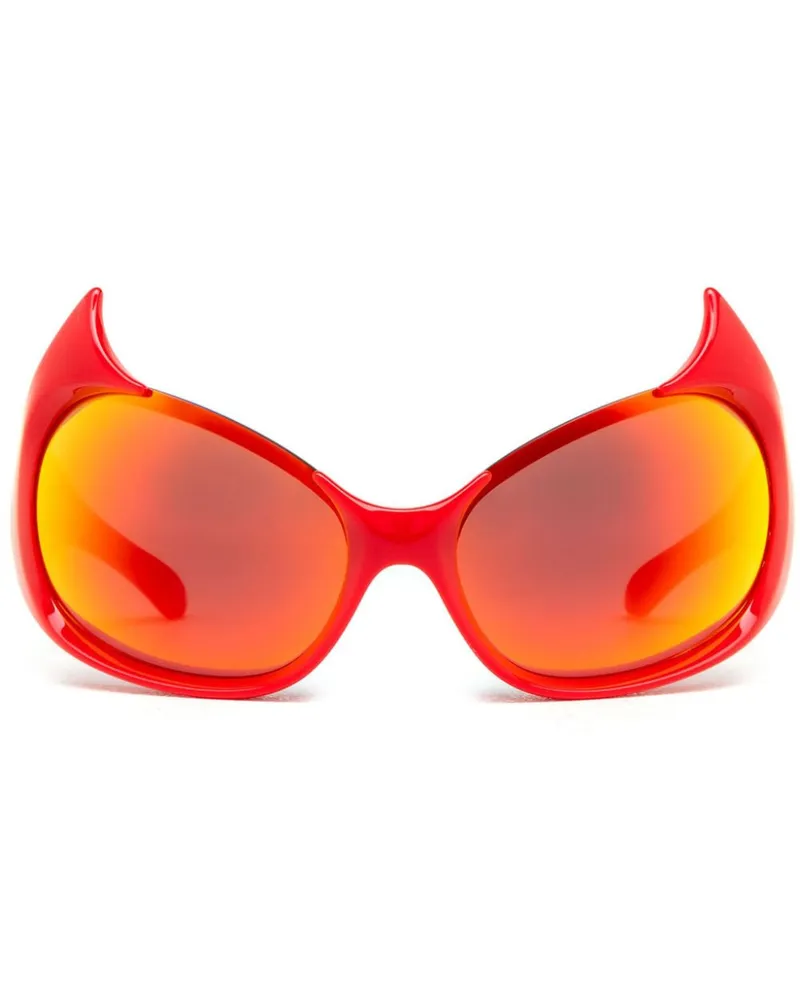 Balenciaga Gotham Sonnenbrille mit Oversized-Gestell - Rot Rot
