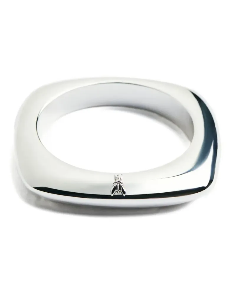 Patrizia Pepe Fly-motif square bangle - Silber Silber