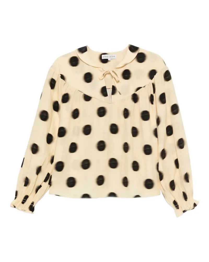 Stine Goya Bluse mit Polka Dots - Nude Nude