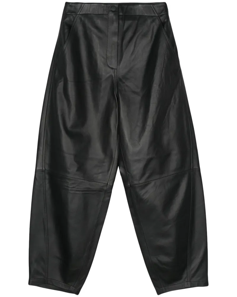 Yves Salomon Tapered-Hose aus Leder - Schwarz Schwarz