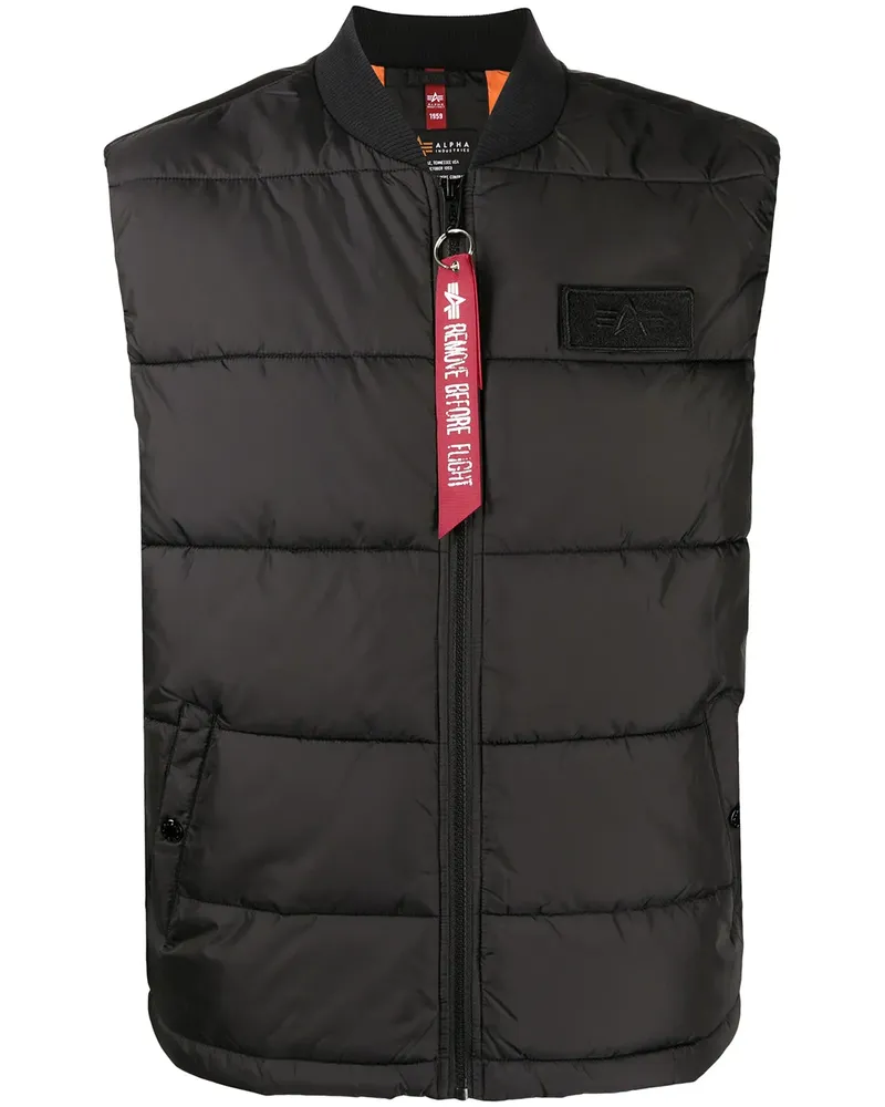 Alpha Industries Gesteppte Weste - Schwarz Schwarz