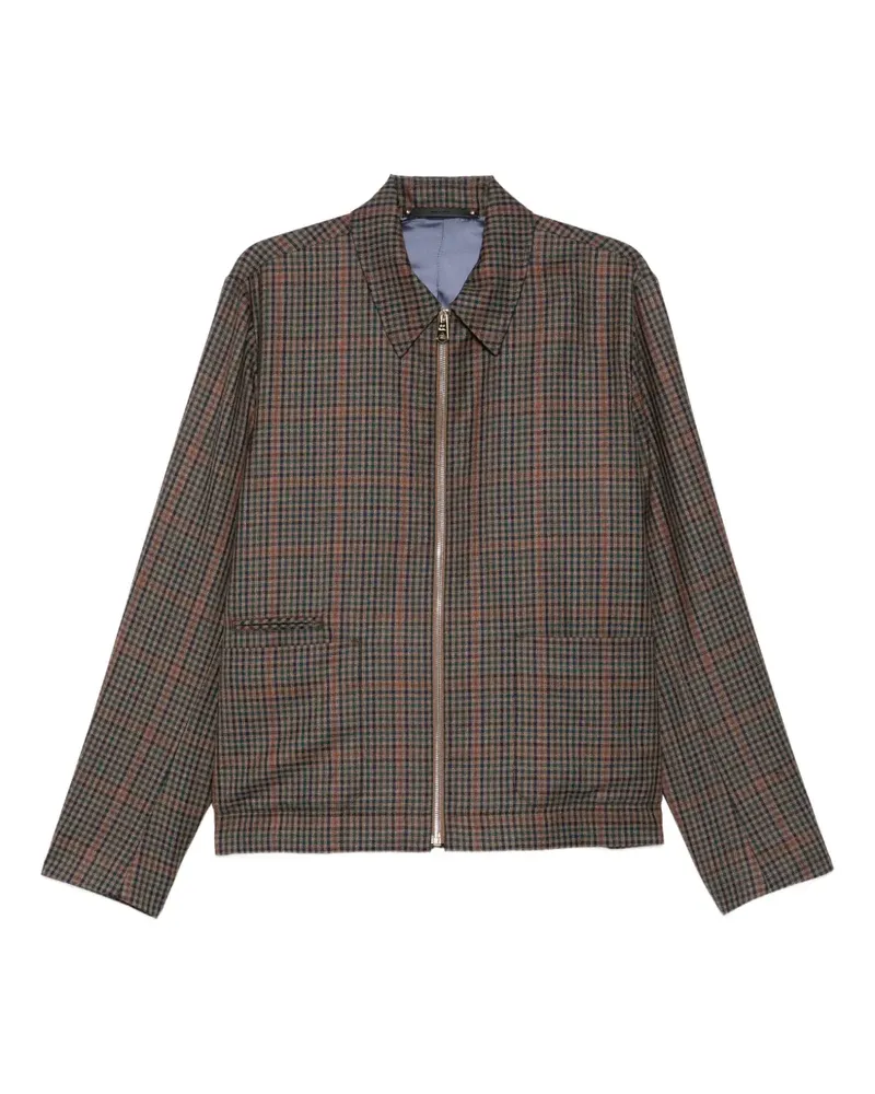 Paul Smith Karierte Hemdjacke mit Reißverschluss - Braun Braun