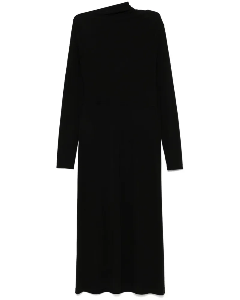Totême Drapiertes Jersey-Kleid - Schwarz Schwarz