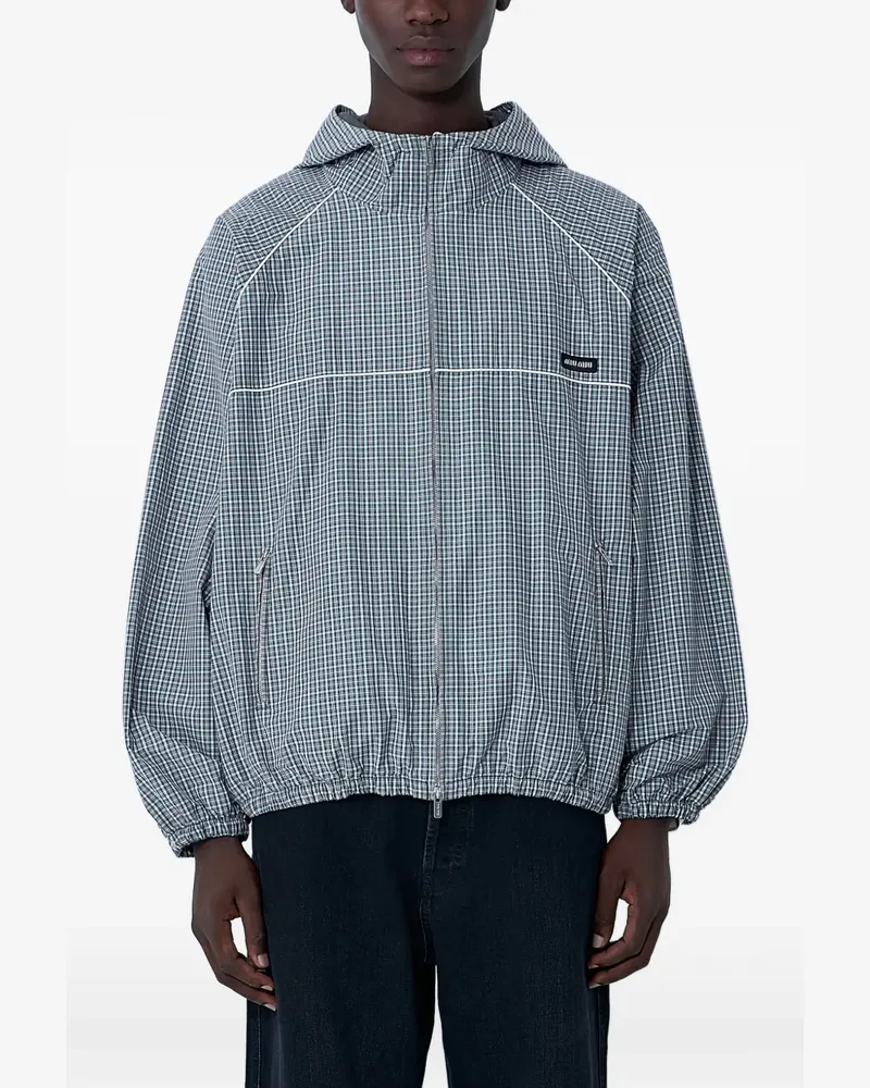 Miu Miu Karierte Kapuzenjacke - Grün Grün