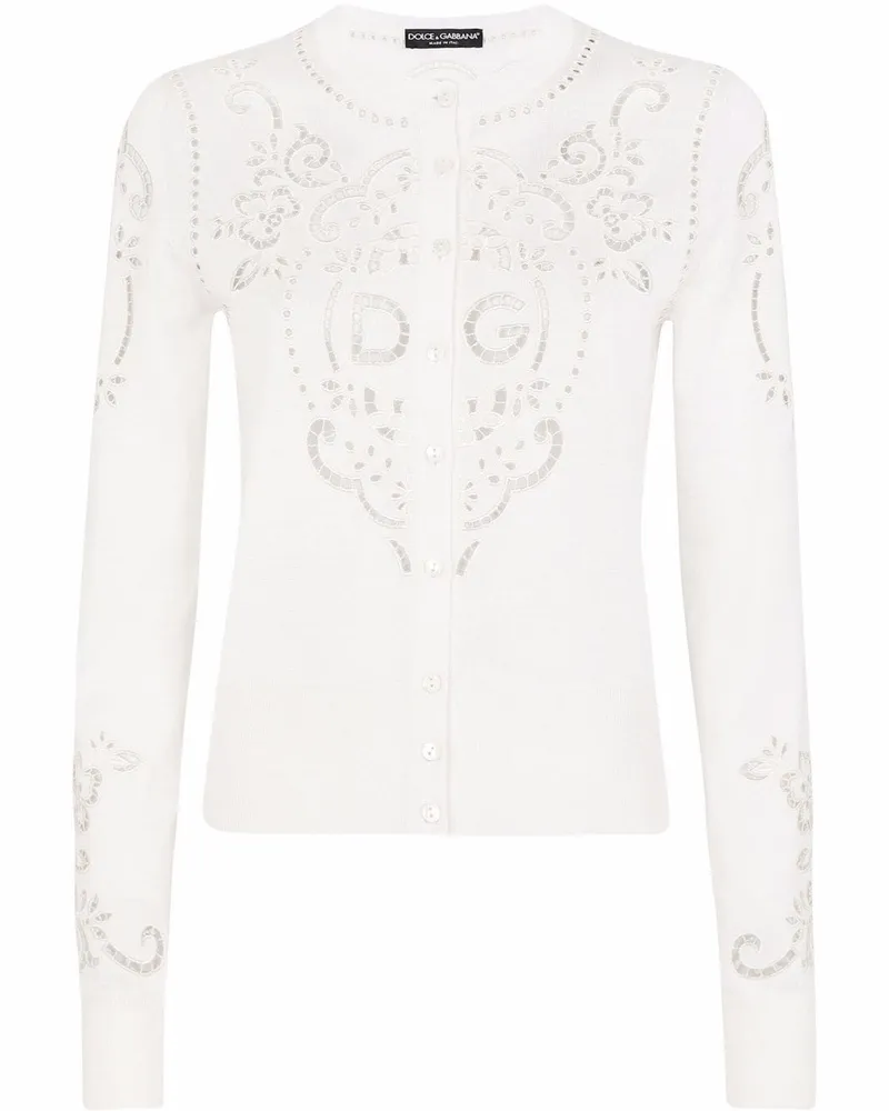 Dolce & Gabbana Bestickter Cardigan - Weiß Weiß
