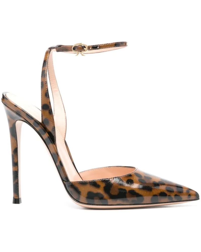Gianvito Rossi Pumps mit Leoparden-Print 125mm - Nude Nude