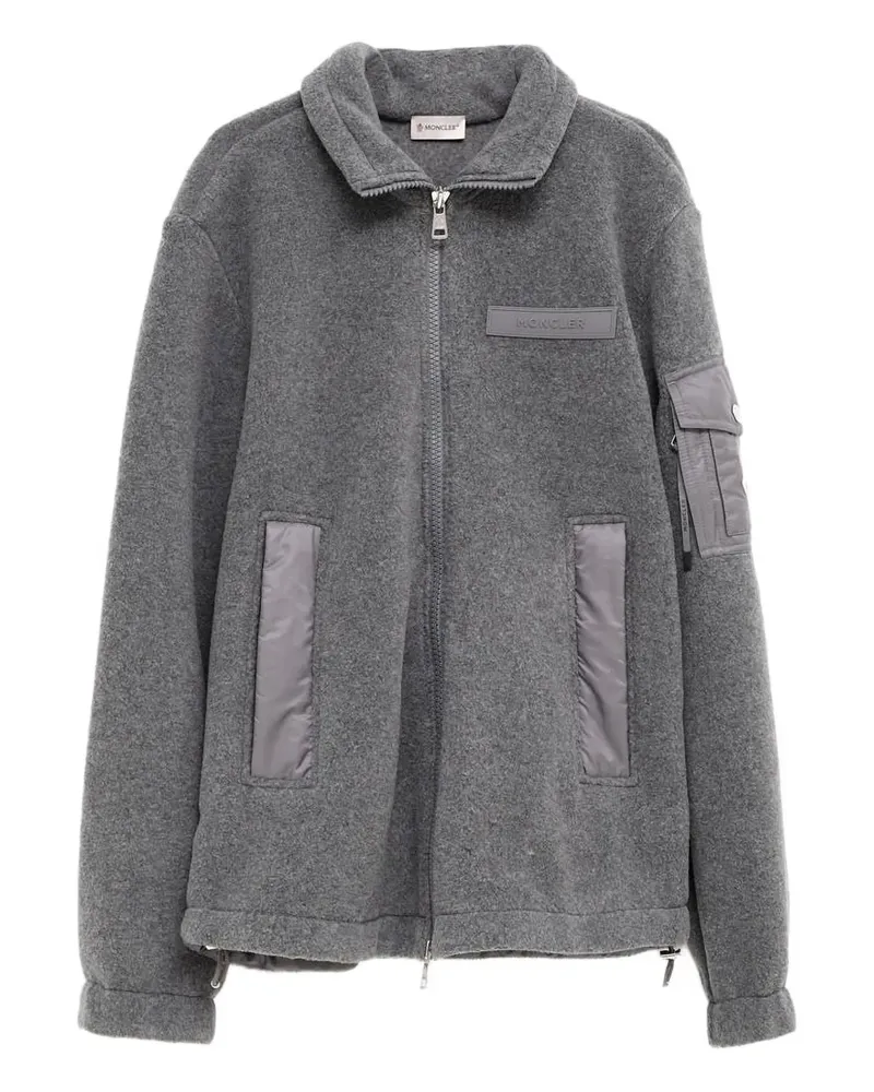 Moncler logo-patch jacket - Grau Grau
