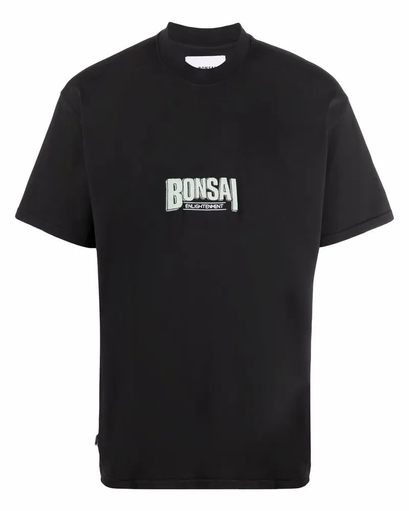 BONSAI T-Shirt mit Logo-Stickerei - Schwarz Schwarz