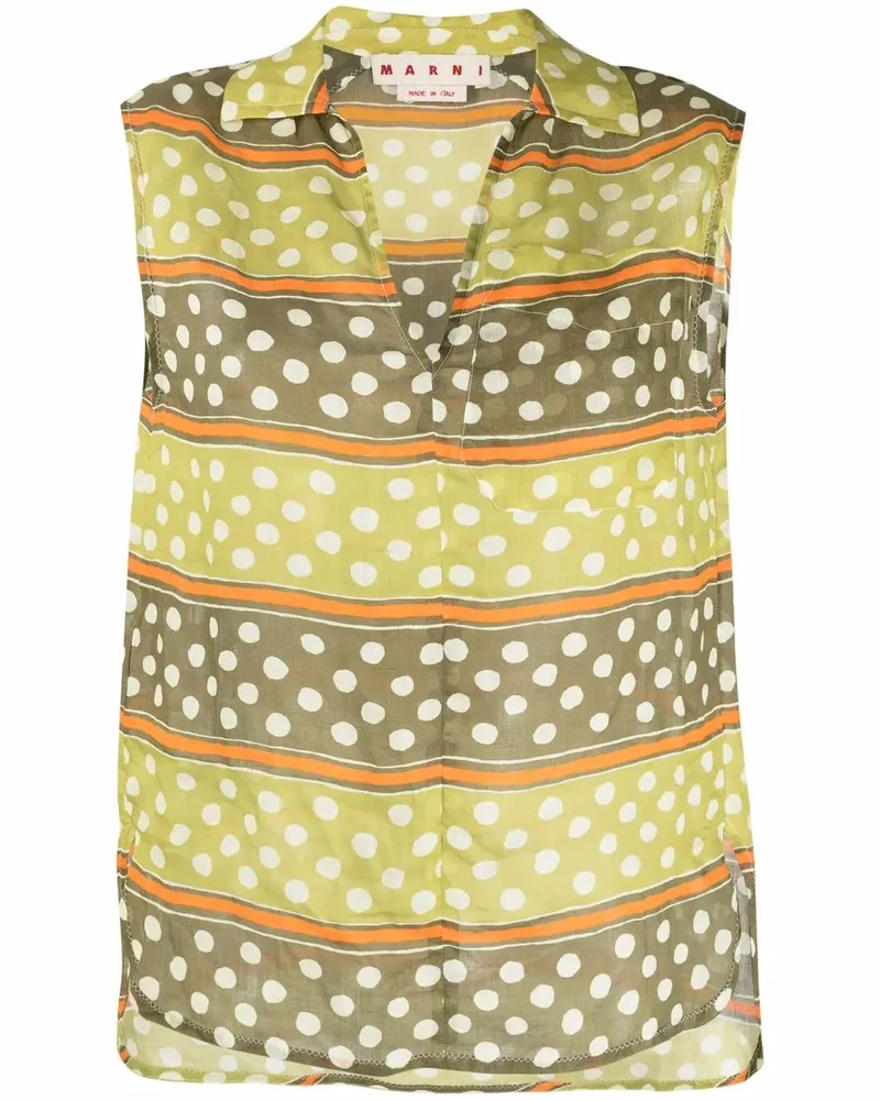 Marni Bluse mit Polka Dots - Grün Grün