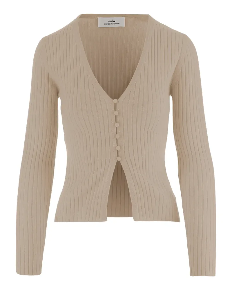arch4 ribbed V-neck cardigan - Nude Nude