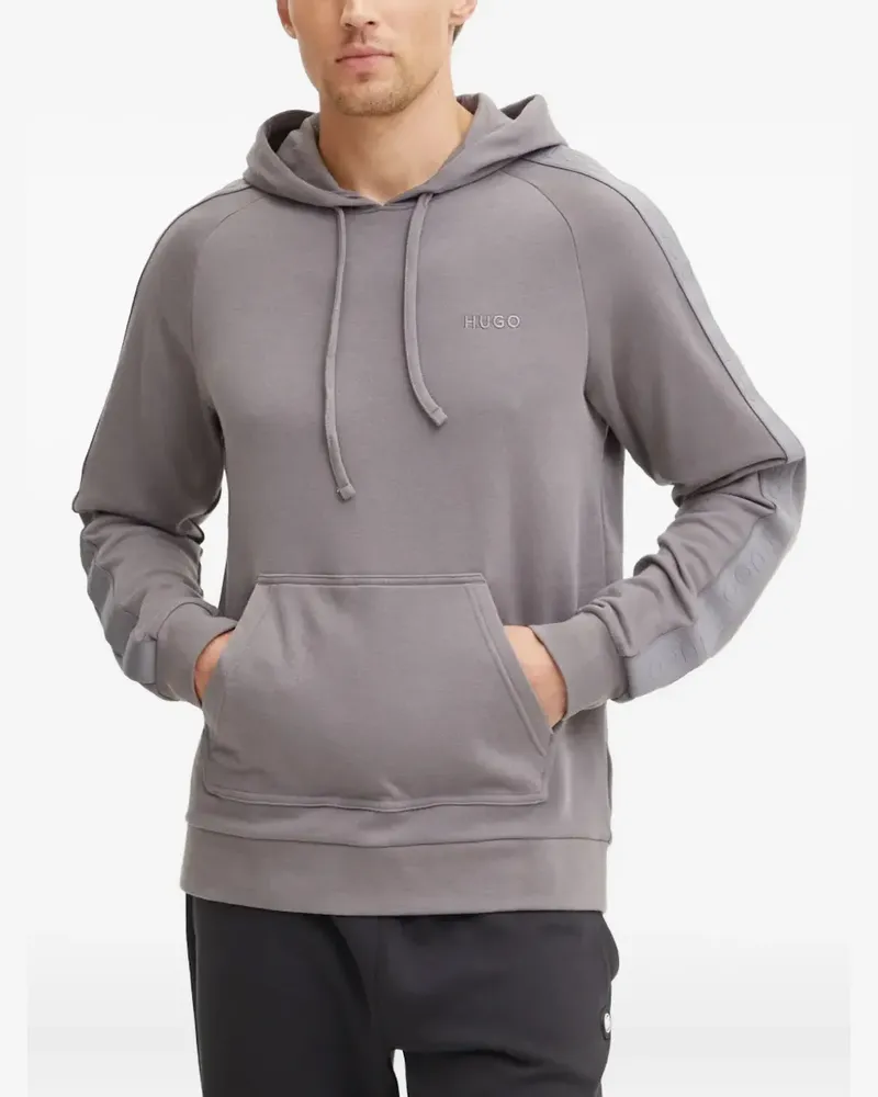 HUGO BOSS Hoodie mit Logo-Streifen - Grau Grau