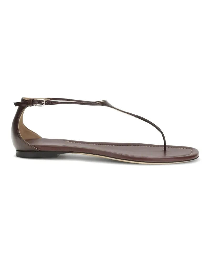 Francesco Russo T-strap square-toe sandals - Braun Braun