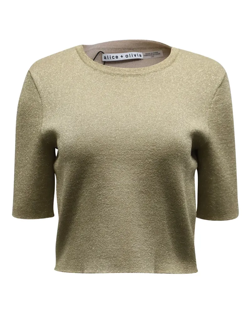 Alice + Olivia Ciara metallic cropped top - Gold Gold