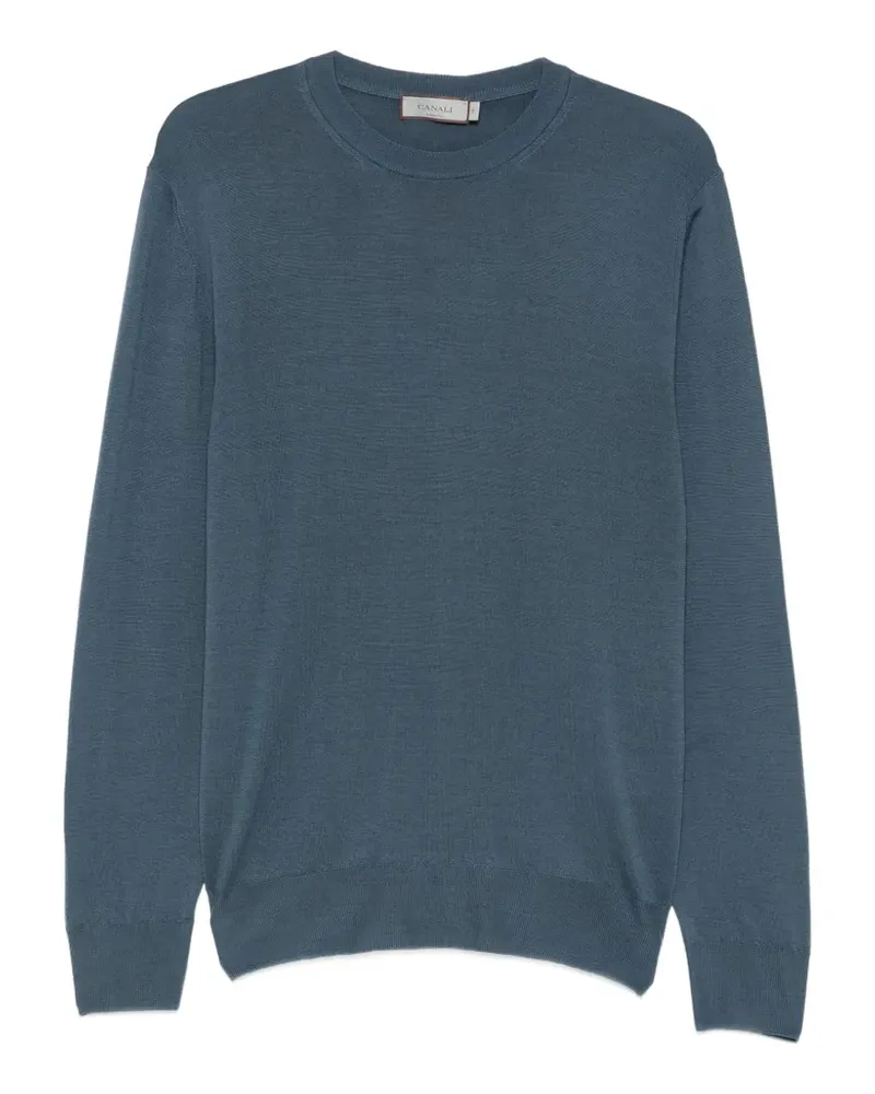 Canali Pullover mit rundem Ausschnitt - Blau Blau