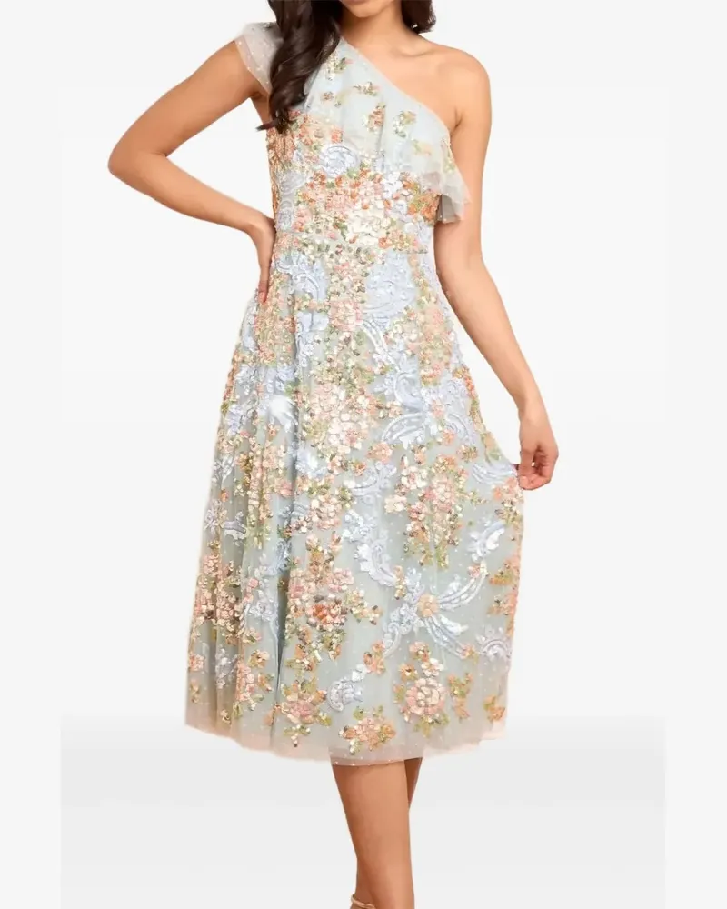 Needle & Thread One-Shoulder-Midikleid mit Pailletten - Blau Blau