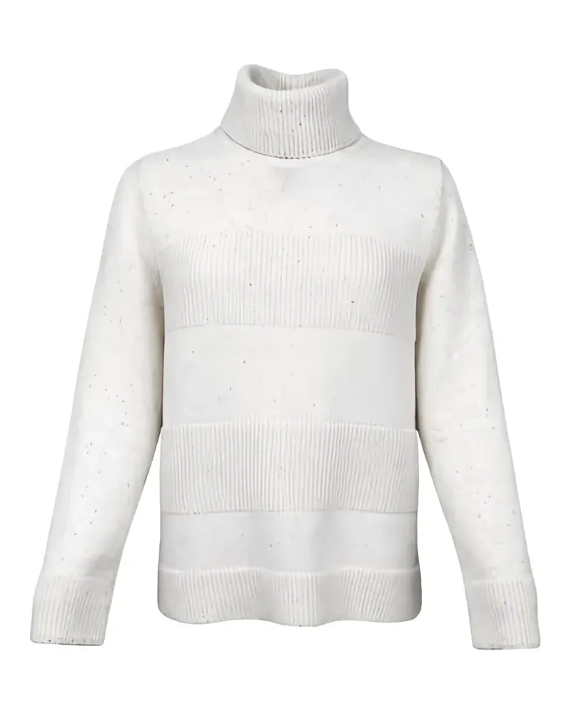D.EXTERIOR Gestreifter Rollkragenpullover - Nude Nude