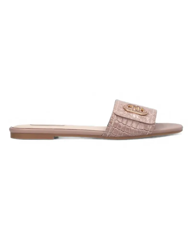 Liu Jo flat crocodile-print sandals - Rosa Rosa