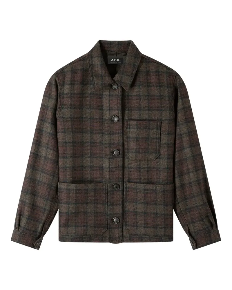 A.P.C. Karierte Jacke - Braun Braun