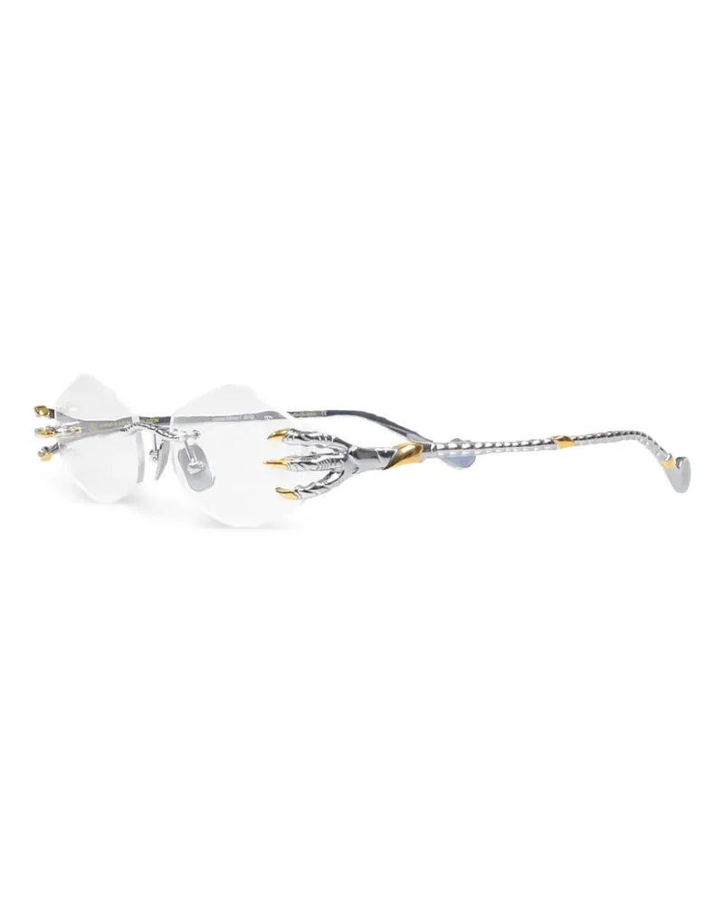 Anna-Karin Karlsson Claw geometric-frame glasses - Silber Silber