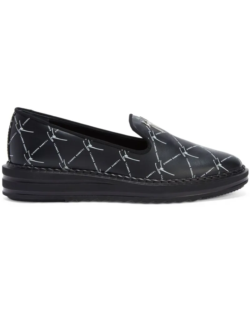 Giuseppe Zanotti Loafer mit Logo - Schwarz Schwarz