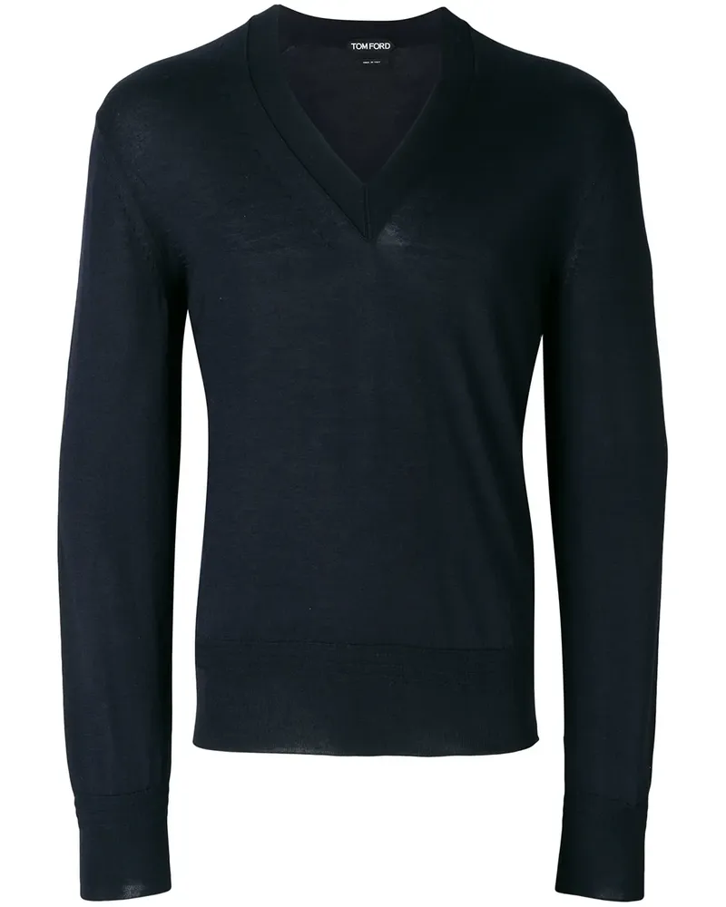 Tom Ford Pullover mit V-Ausschnitt - Blau Blau