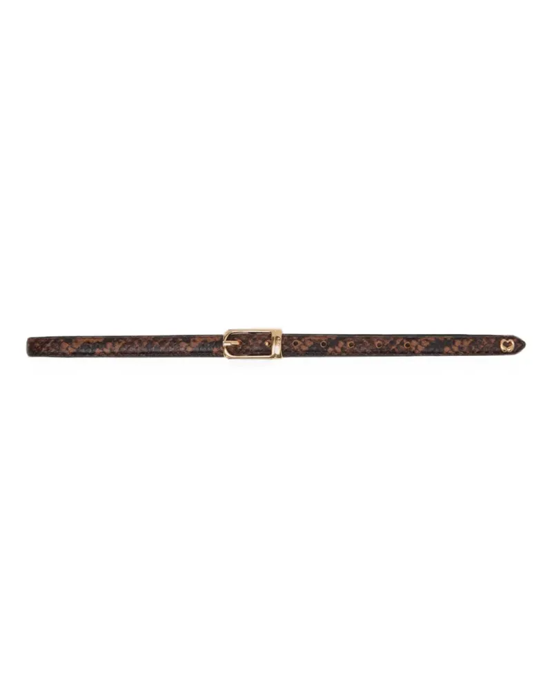 Maje slim embossed leather belt - Braun Braun