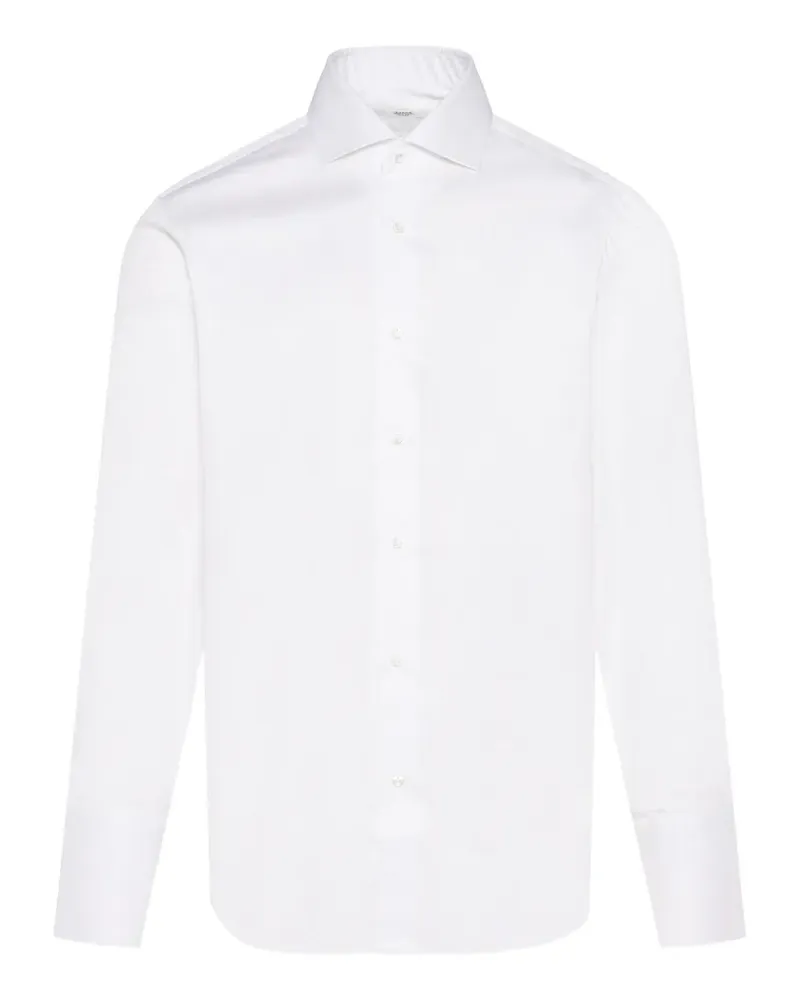BARBA spread-collar long-sleeve shirt - Weiß Weiß