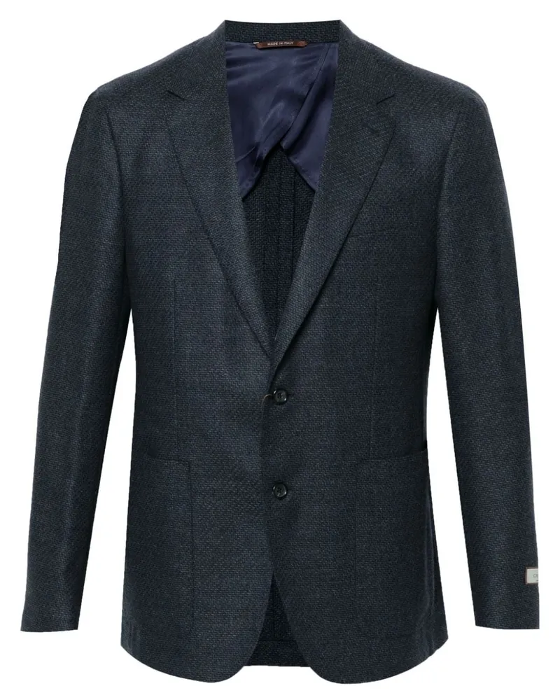 Canali Sakko in Intarsienstrick - Blau Blau