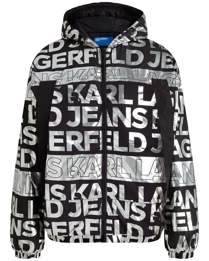 Karl Lagerfeld Gefütterte Jacke mit Logo-Print - Schwarz Schwarz