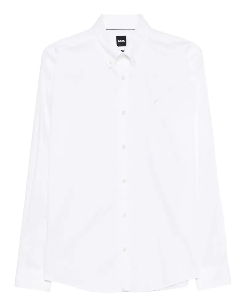 HUGO BOSS Hemd mit Logo-Stickerei - Weiß Weiß