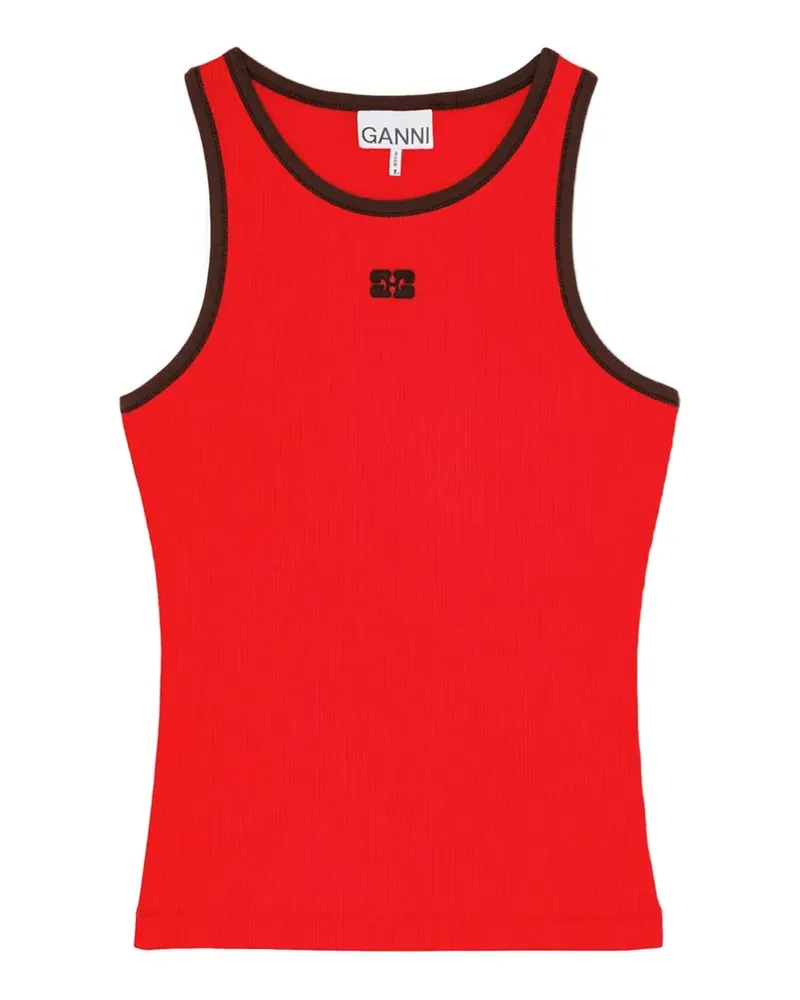 Ganni logo-detail tank top - Rot Rot