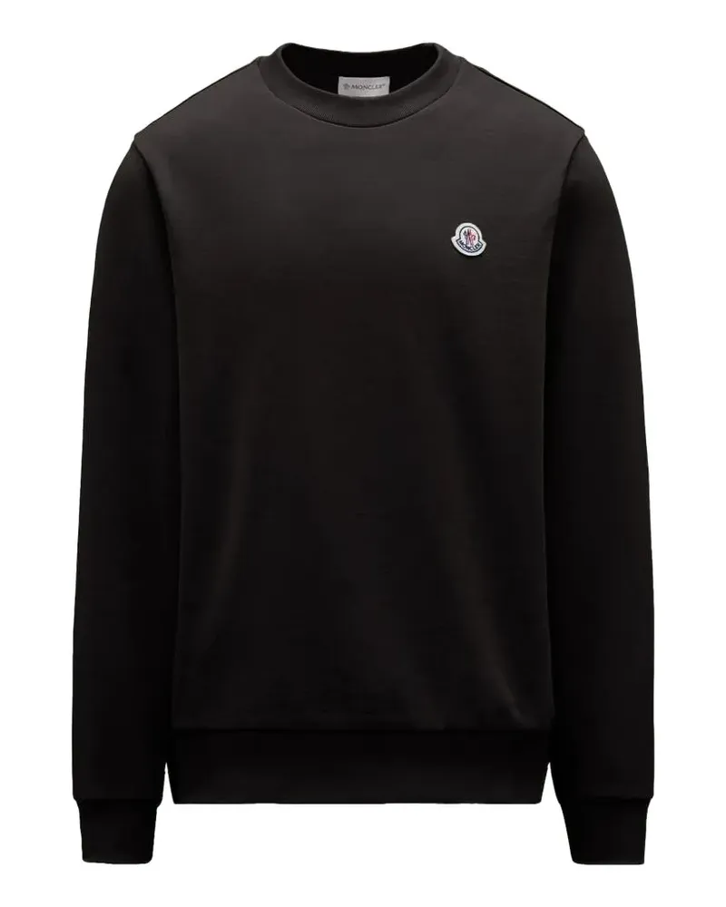 Moncler Sweatshirt mit Logo-Patch - Schwarz Schwarz