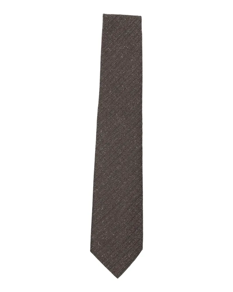 Canali Strukturierte Krawatte aus Seide - Braun Braun