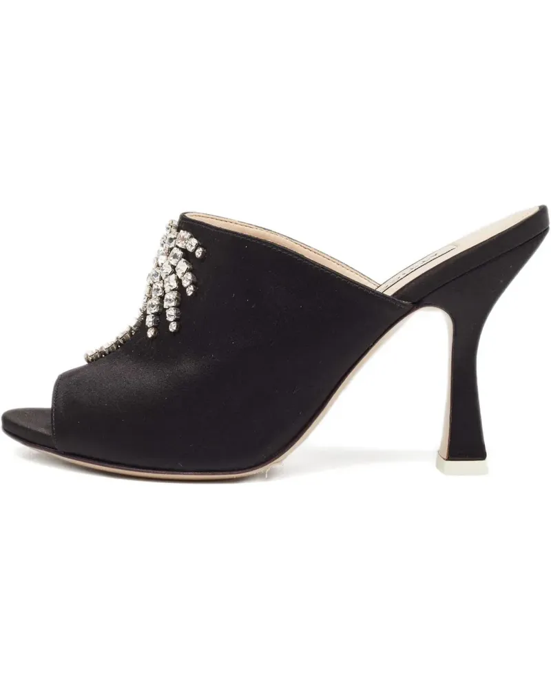 ATTICO Mules mit Kristallen 100mm - Schwarz Schwarz
