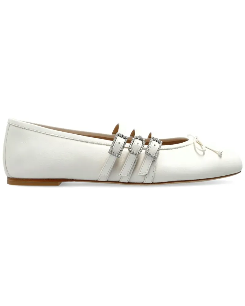 Stuart Weitzman Celeste Ballerinas mit Schnalle - Weiß Weiß