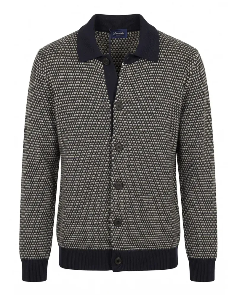 Drumohr  geometric-pattern wool cardigan - Blau Blau