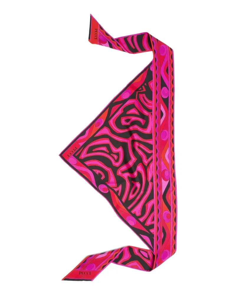 Emilio Pucci Labirinto-print silk triangle scarf - Schwarz Schwarz