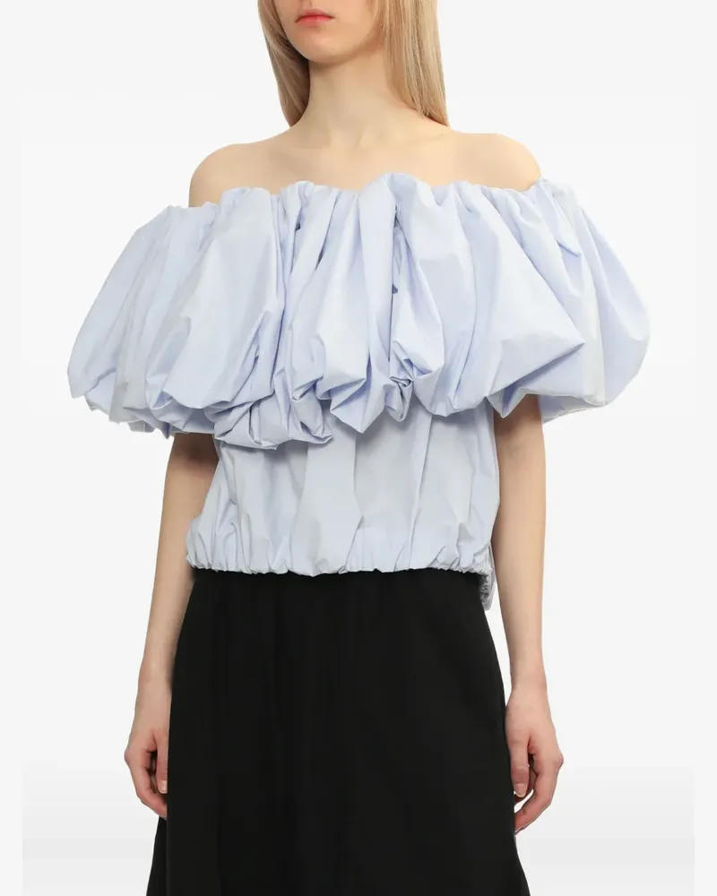 ENFÖLD Gerüschtes Oberteil mit Puffärmeln - Blau Blau